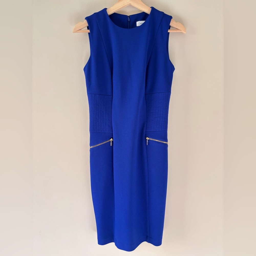 Calvin Klein - Royal Blue Sleeveless Midi Dress - S